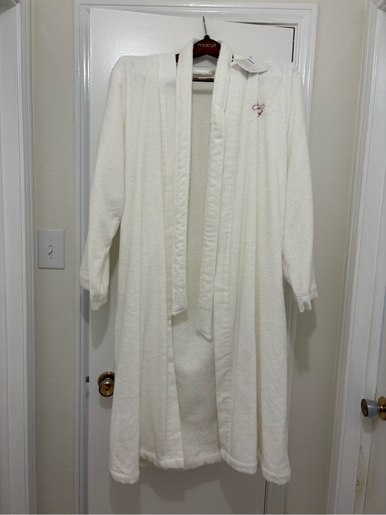 Crate&Barrel Other - Crate&Barrel White Terry Robe with Pink Embroidered Monogram AG